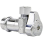 Quarter Turn Angle Stop, 1/2 x 3/8 in, Press x Comp, Polished Chrome