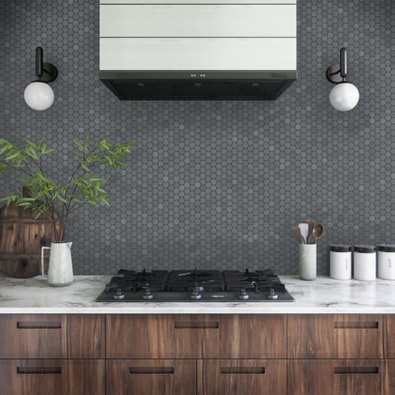 Moroccan Concrete Blue Gray Hexagon 8X9 Matte
