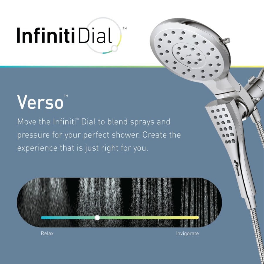 Verso 2.5 GPM Multi Function Shower Head with Hand Shower