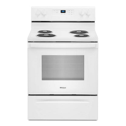 30 in. 4.8 cu. ft. 4-Burner Electric Range with Keep Warm Setting in White with Storage Drawe