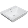 22-7/8" Rectangular Vitreous China Pedestal Bathroom Sink with Overflow and 3 Faucet Holes at 4" Centers - Sink Only