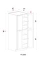 Pantry Cabinet - 30"W x 96"H x 24"D - 2D