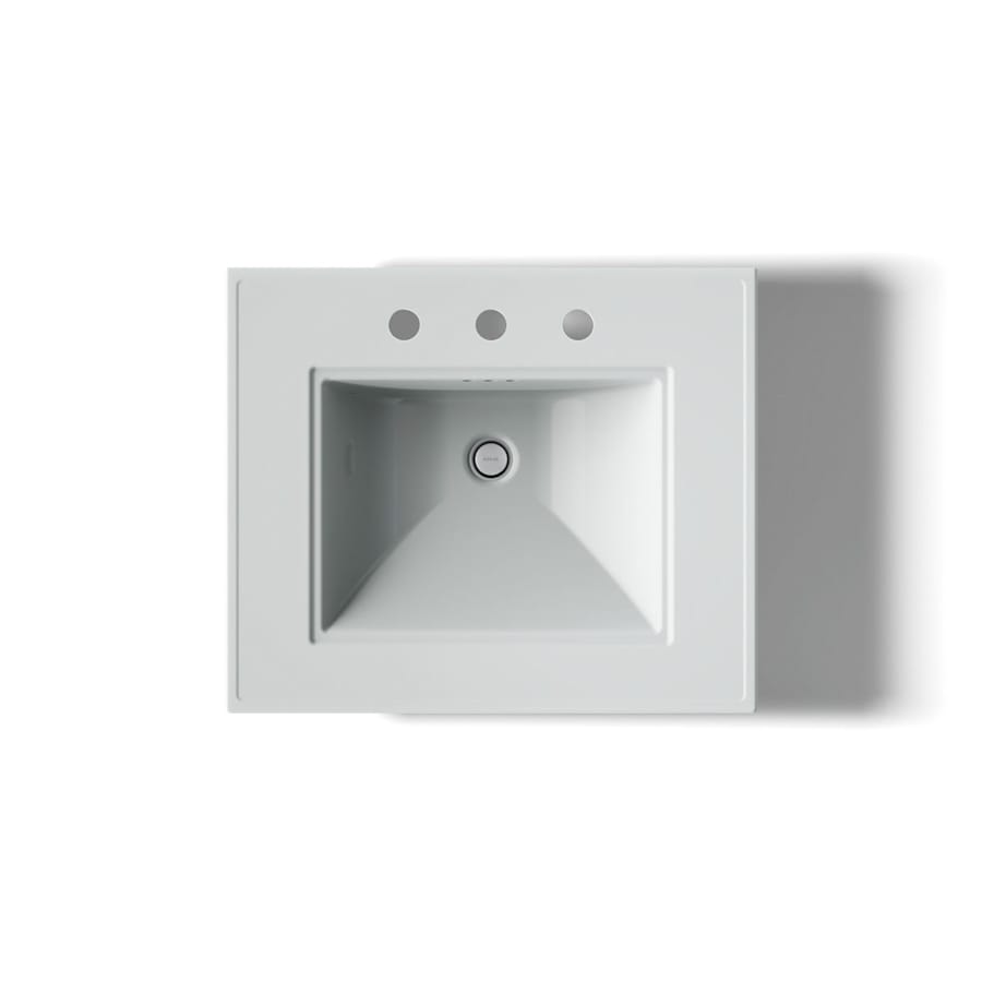 Memoirs Stately 24-1/2" Fireclay Pedestal Sink with Overflow and 3 Faucet Holes at 8" Centers