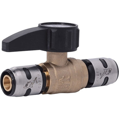 1-Piece Ball Valve, 1/2 in, SB, Full Port, Brass Ball, Brass