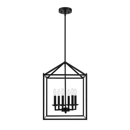 Dawn 6-Light Matte Black Chandelier 16"