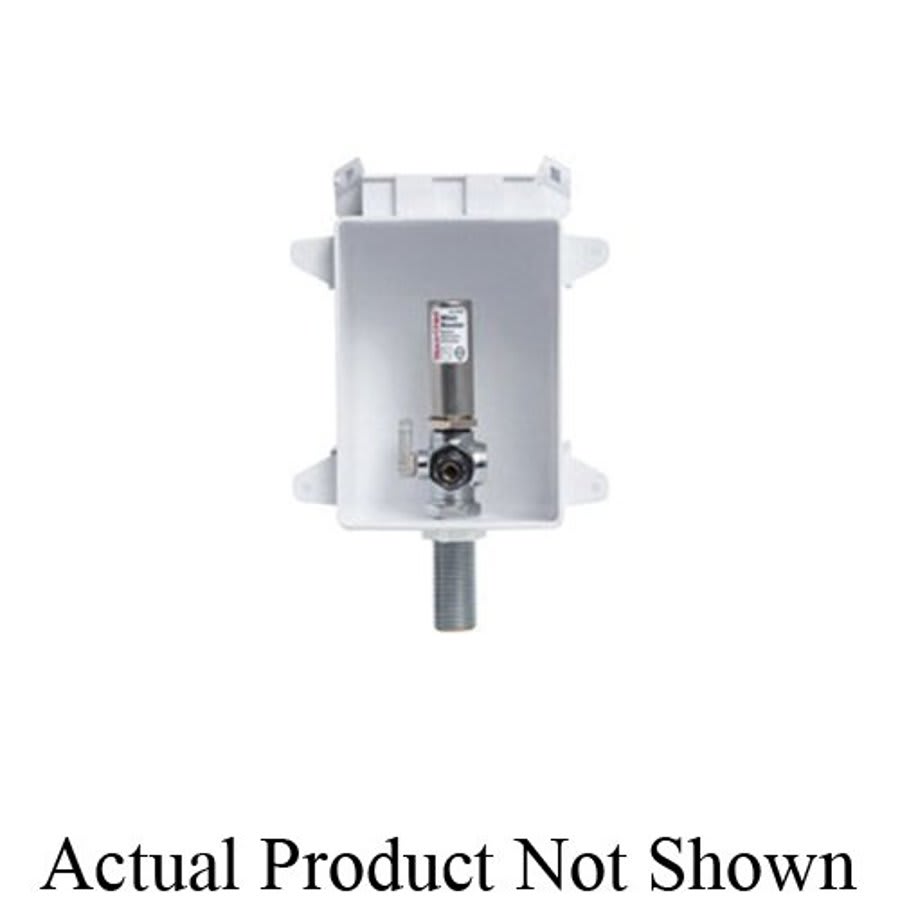 OxBox™ Fire-Rated Ice Maker Outlet Box With Arrester, 1/2 in, Viega® PureFlow® PEX x 3/4 in, Male Hose Thread Outlet, ABS