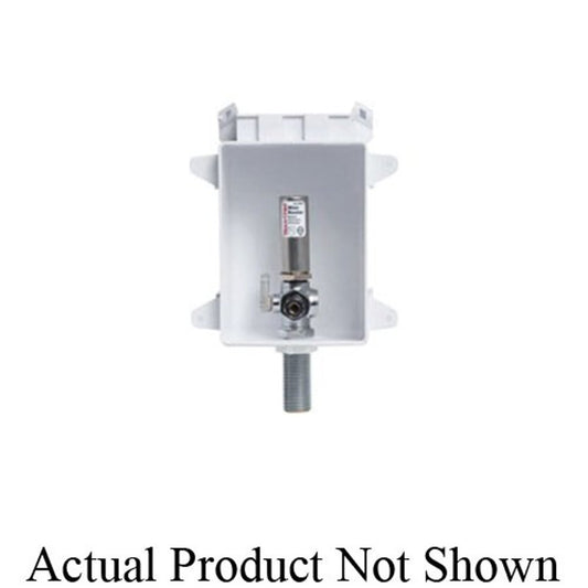 OxBox™ Fire-Rated Ice Maker Outlet Box With Arrester, 1/2 in, Viega® PureFlow® PEX x 3/4 in, Male Hose Thread Outlet, ABS