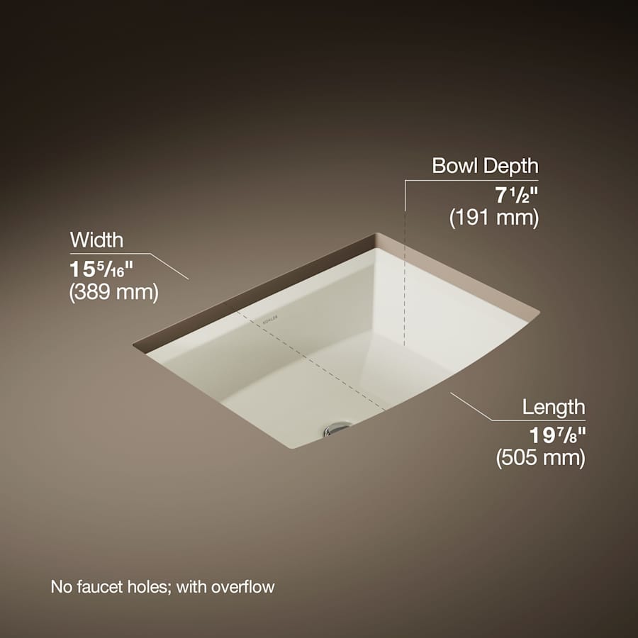 Archer 19-7/8" Undermount Bathroom Sink with Overflow