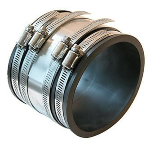 Shielded Transition Coupling, 6 in, PVC/Stainless Steel