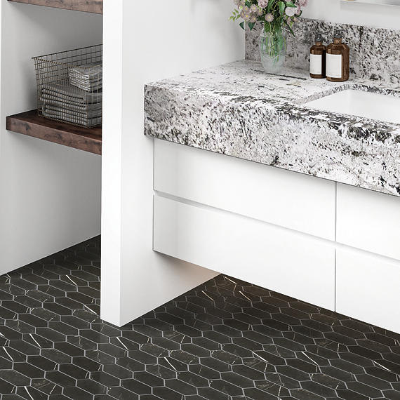 Marble Attache Nero Square 24X24 Matte