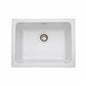 Allia Single Bowl Kitchen Sink, Under Mount, 23-15/16 x 18-1/2 in, 10 in Bowl Depth, Fireclay, White