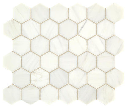 Marble Contempo White Hexagon 2X4 Honed