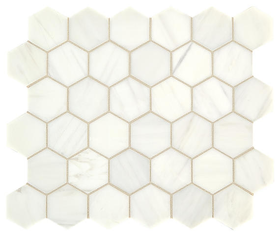 Marble Contempo White Hexagon 2X2 Honed