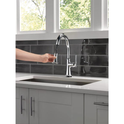 Coranto 1.8 GPM Single Hole Pull Down Kitchen Faucet with On/Off Touch Activation, Magnetic Docking Spray Head and ShieldSpray