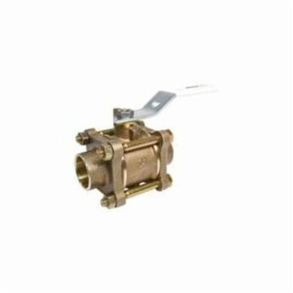 3-Piece Ball Valve, 1-1/2 in, C, Full Port, Bronze Ball, Bronze