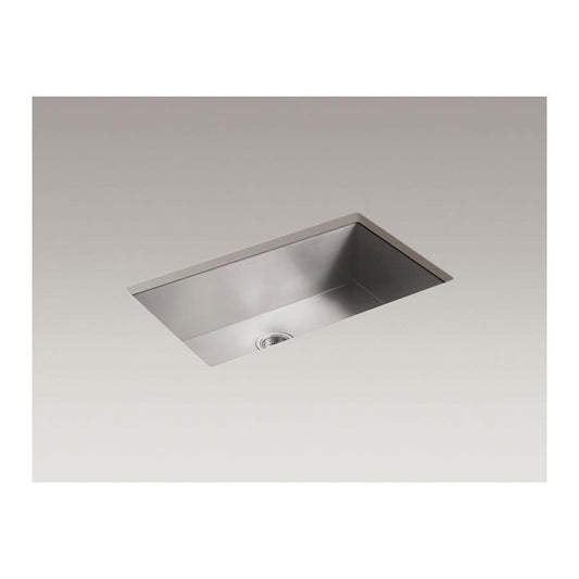 Vault™ Single Bowl Kitchen Sink, Under Mount, 32 x 18-15/16 in, 9-5/16 in Bowl Depth, 18 ga Satin Steel, Stainless