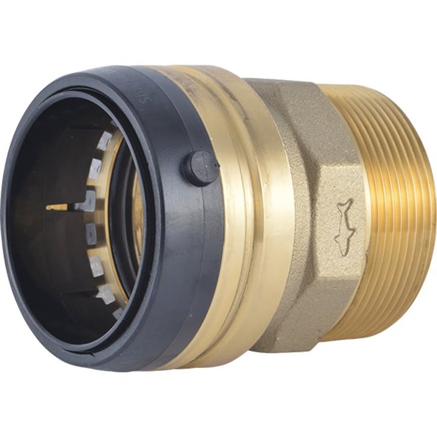 Adapter, 2 in, Push x MNPT, Brass
