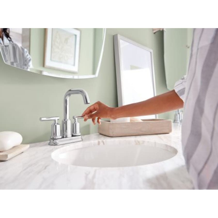 Gibson Double Handle Centerset Bathroom Faucet with Duralast Valve Technology and Pop-Up Drain Assembly