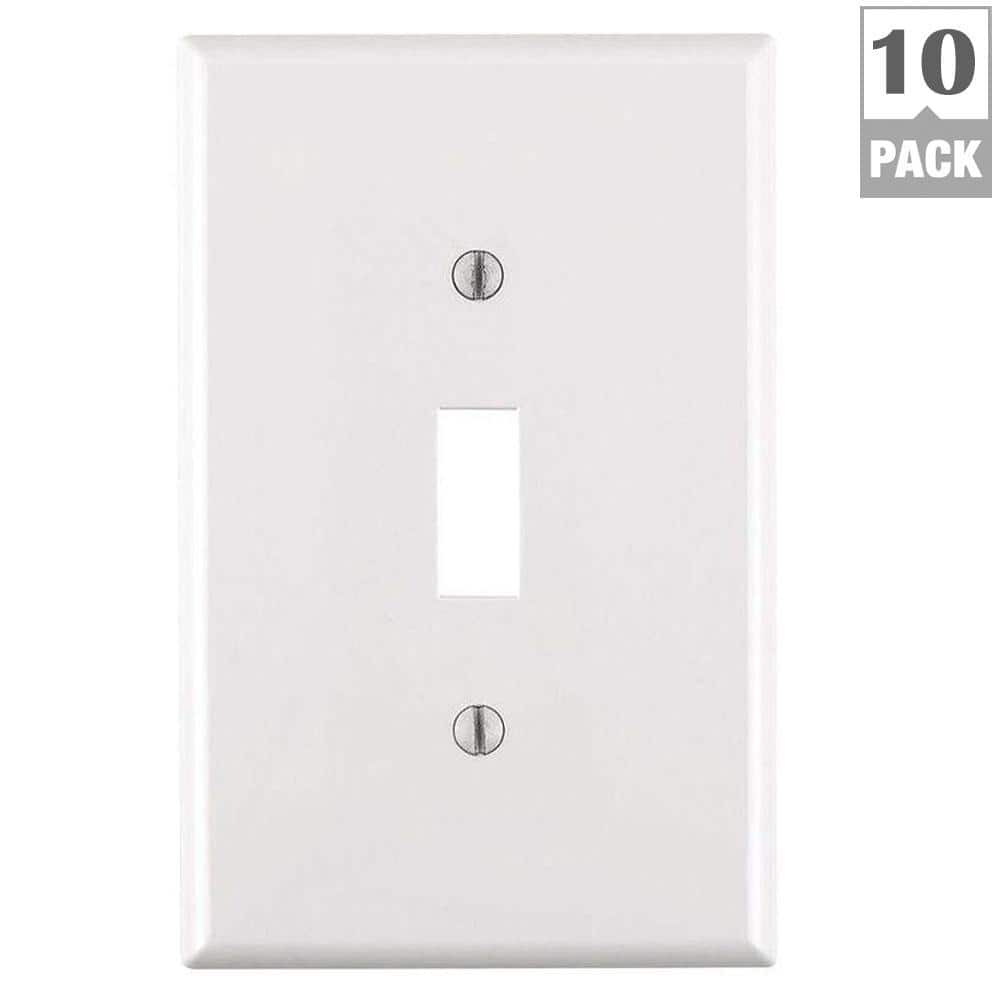 1-Gang White Midway Toggle Nylon Wall Plate (10-Pack)