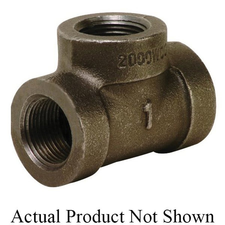 Tee, 2 in, FNPT, 300 lb, Malleable Iron, Black