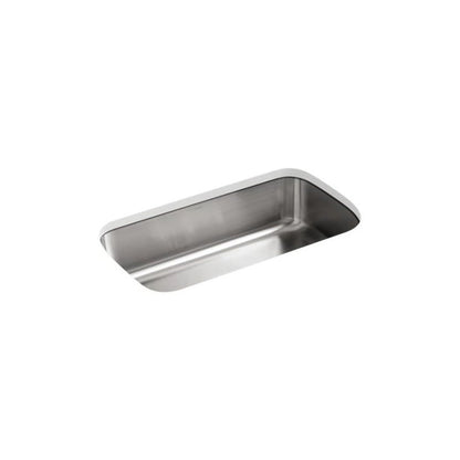 Undertone® Single Bowl Kitchen Sink, Under Mount, 31-1/2 x 17-3/4 in, 7-5/8 in Bowl Depth, 18 ga Satin Steel, Stainless