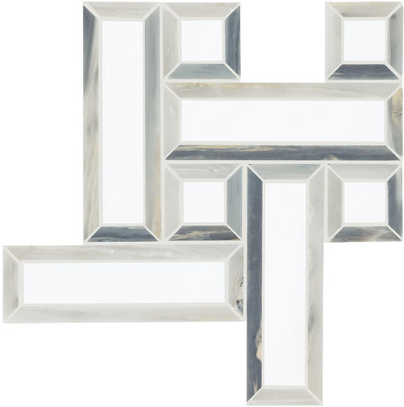 Gamma Azure Blend Basketweave 2 1/4X2 1/4 Polished
