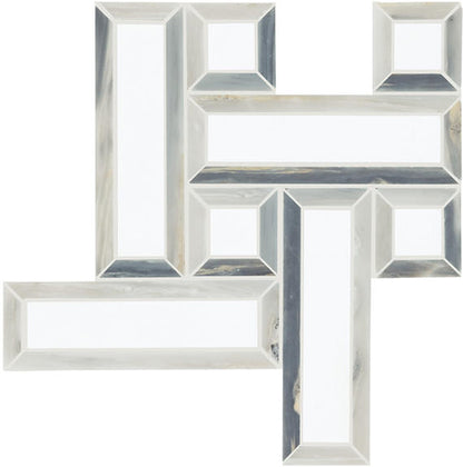 Gamma Azure Blend Basketweave 2 1/4X2 1/4 Polished