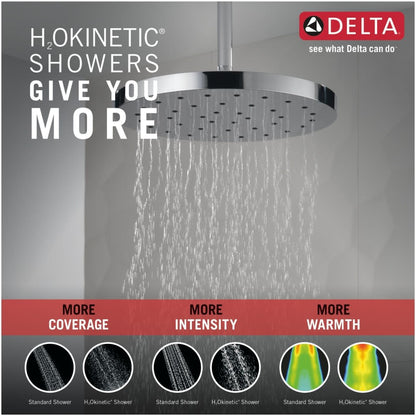 Universal Showering 12" Round 2.5 GPM Single Function Rain Shower Head with H2Okinetic Technology