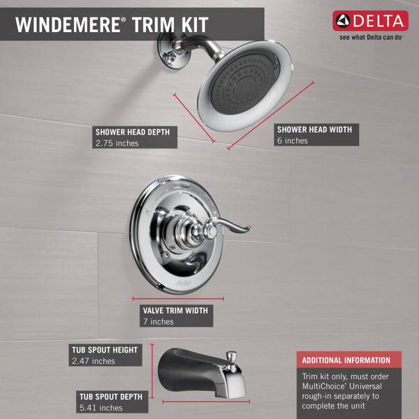 Windemere Monitor 14 Series Single Function Pressure Balanced Tub and Shower Less Rough-In Valve - Limited Lifetime Warranty