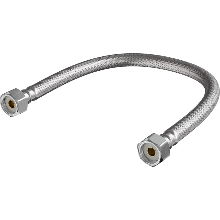 1/2" FIP x 1/2" FIP x 12" Stainless Steel Sink Connector