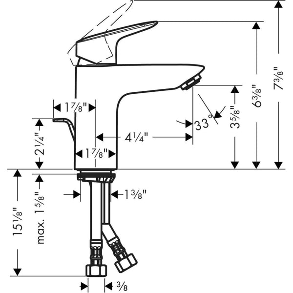 Logis 1.2 GPM Single Hole Bathroom Faucet with EcoRight and ComfortZone Technologies - Drain Assembly Included
