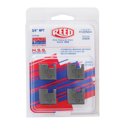 R12+ Segmental Die, 3/4 in, NPT Thread, Right Hand Thread, 4 Pieces, HSS