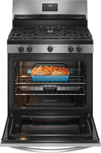 Frigidaire 30 in. 5 Burner Freestanding Gas Range in Stainless Steel