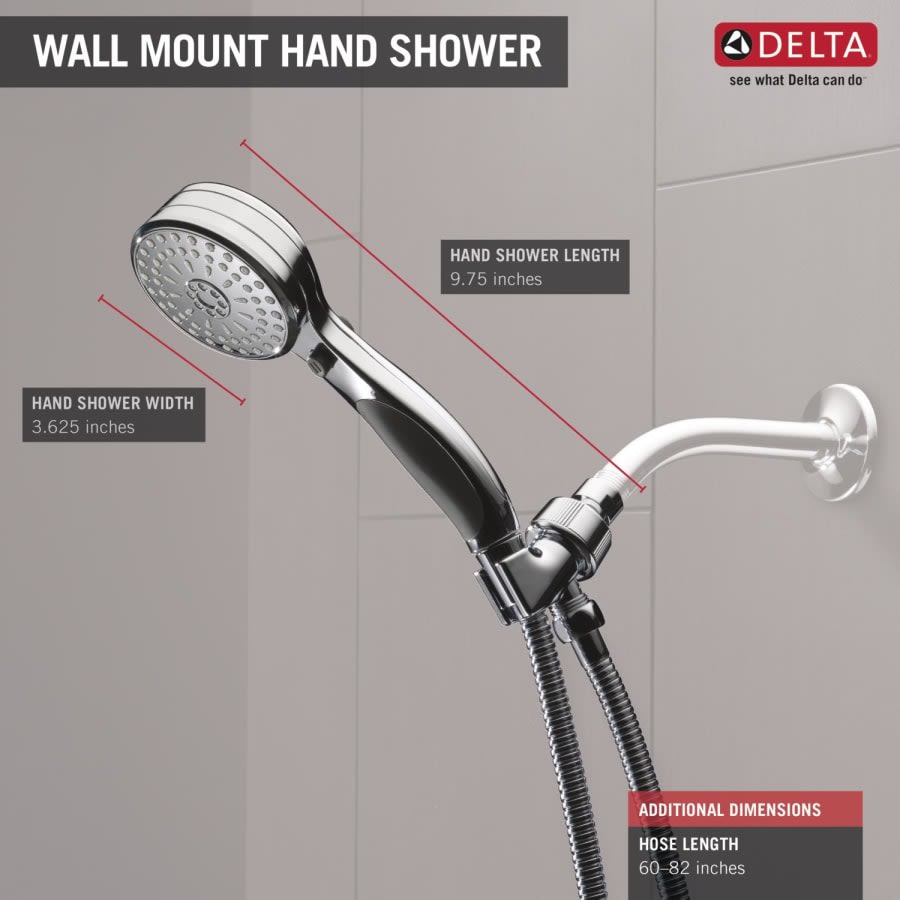 Universal Showering Components 2.5 GPM Multi Function Hand Shower Package - Includes Hose and Wall Supply