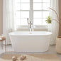 Bordeaux 54 in. Acrylic Flatbottom Freestanding Bathtub in White/Brushed Nickel