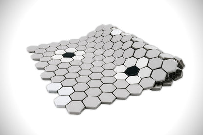 Flower White and Grey with Black Dot