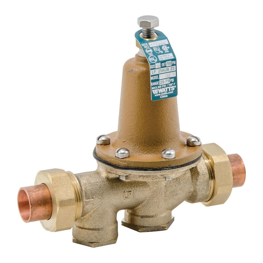 Pressure Reducing Valve, 3/4 in, Union C, Bronze