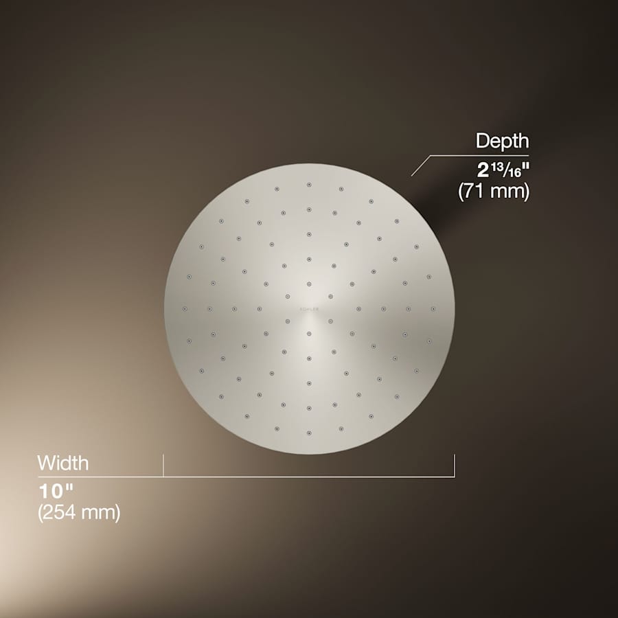 Contemporary Round 10" Single Function 1.75 GPM Rainhead with MasterClean Sprayface and Katalyst Air-Induction Technology