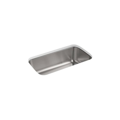 McAllister® Single Bowl Kitchen Sink, Under Mount, 31-13/16 x 18-1/2 in, 9 in Bowl Depth, 18 ga Luster Steel, Stainless