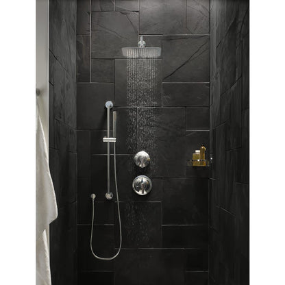 Single Function Hand Shower Package with Hose and Slide Bar Included from the Level Collection