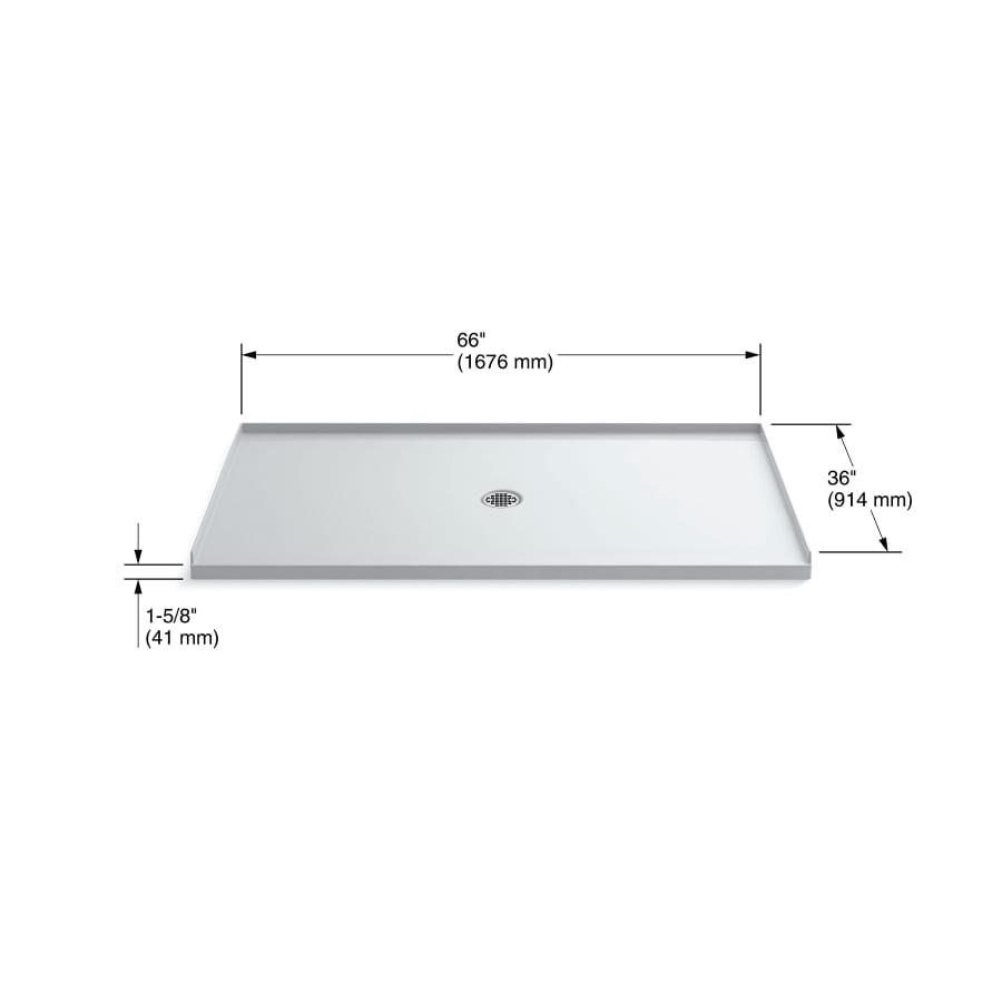 Archer 48" x 48" Square Shower Base with Single Threshold and Center Drain