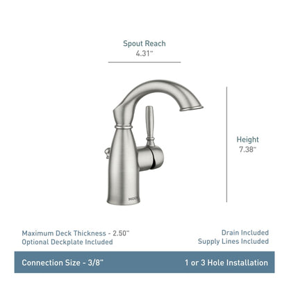 Sarona 1.2 GPM Single Hole Bathroom Faucet with Pop-Up Drain Assembly with Duralast Cartridge Technology