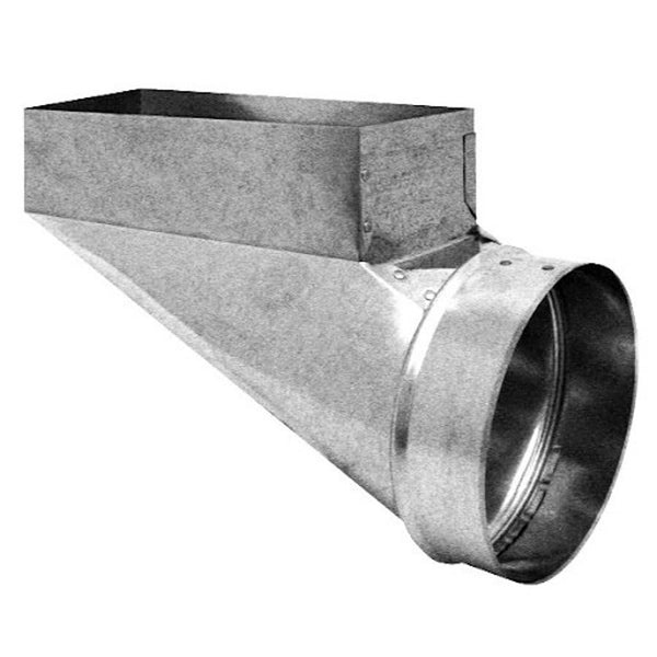 12 x 6 x 6 in 90 deg Short Side Register Boot, no PG with 6 in Extension Sealed, 30 ga