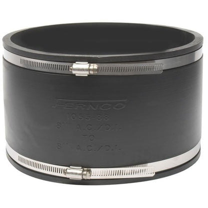 Transition Coupling, 8 in, Asbestos Cement Fiber/Ductile Iron x Asbestos Cement Fiber/Ductile Iron, Flexible PVC