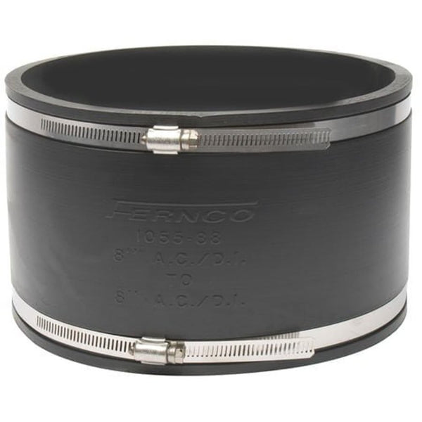 Transition Coupling, 8 in, Asbestos Cement Fiber/Ductile Iron x Asbestos Cement Fiber/Ductile Iron, Flexible PVC