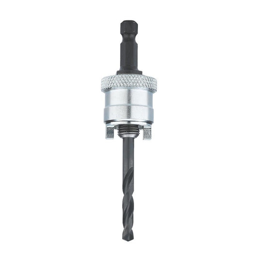 Standard Hole Saw Arbor, 3/8 in, 1/4 in, Pilot Drill, Steel