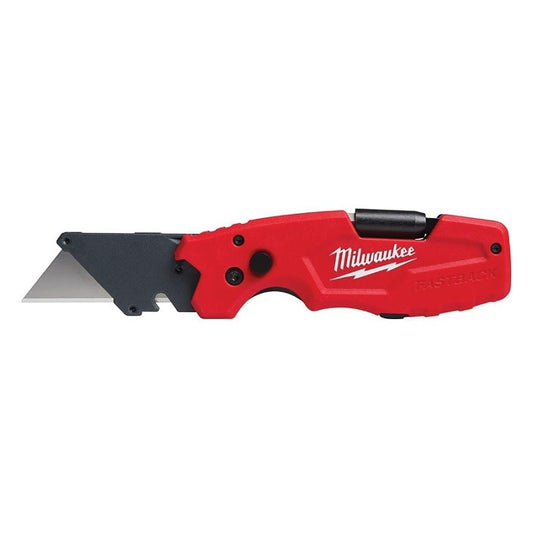 FASTBACK™ 6-In-1 Retractable Folding Utility Knife, Bi-Metal Straight Edge Blade, 2.4 in L Blade, Lock Opening