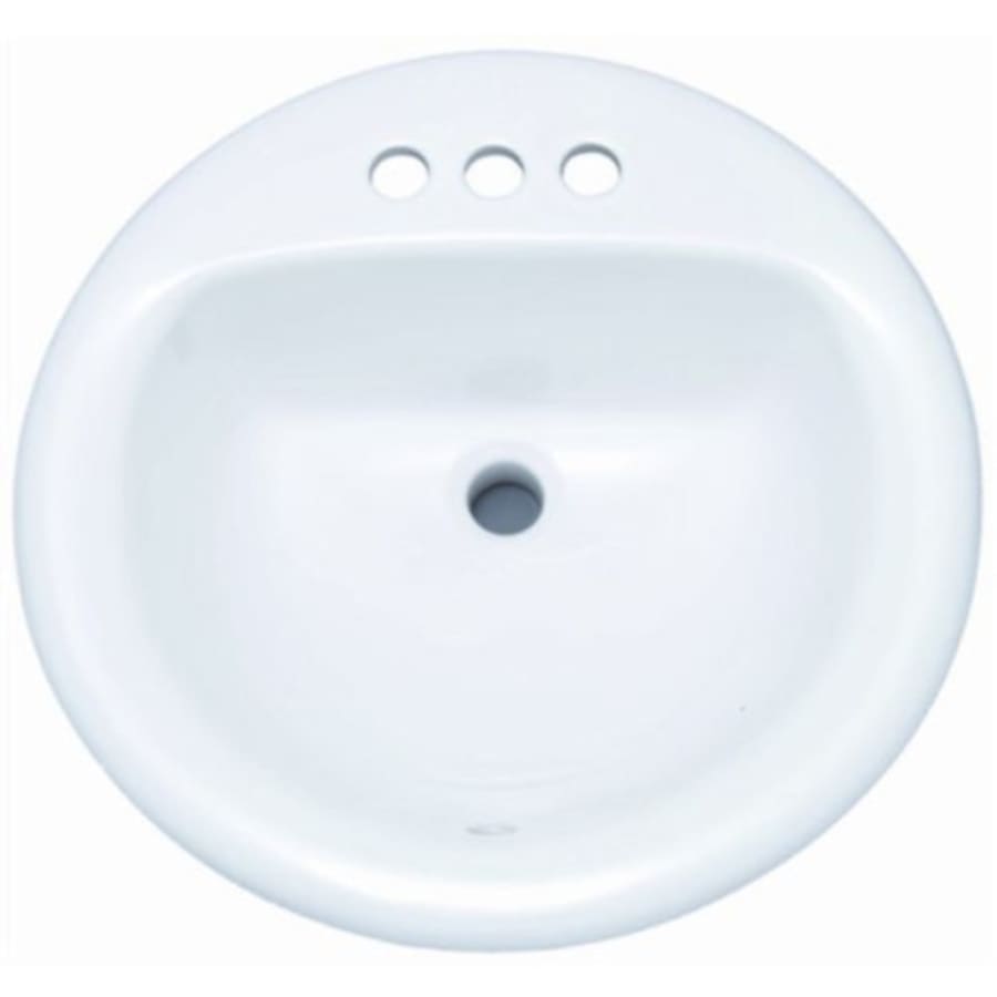 Rockaway 19" Circular Vitreous China Drop In Bathroom Sink with Overflow and 3 Faucet Holes at 4" Centers