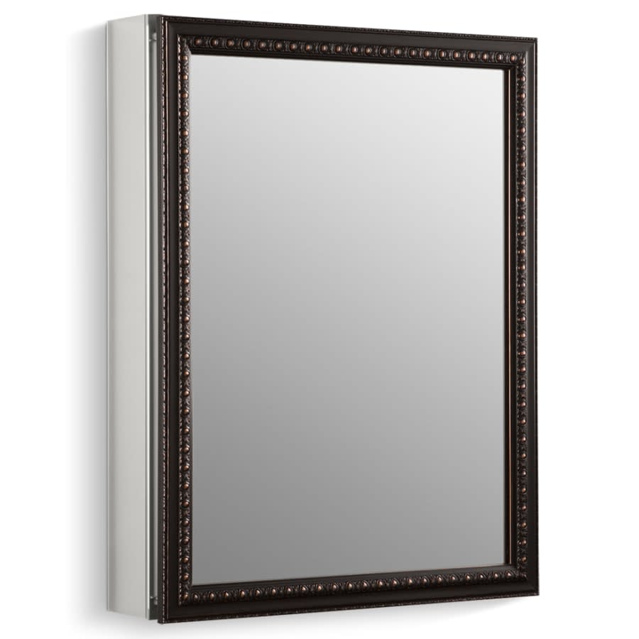 20" x 26" Single Door Reversible Hinge Framed Mirrored Medicine Cabinet with Oil Rubbed Bronze Finish