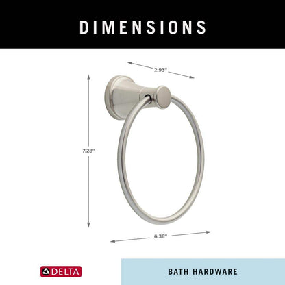 Casara Wall Mount Round Closed Towel Ring Bath Hardware Accessory in Brushed Nickel